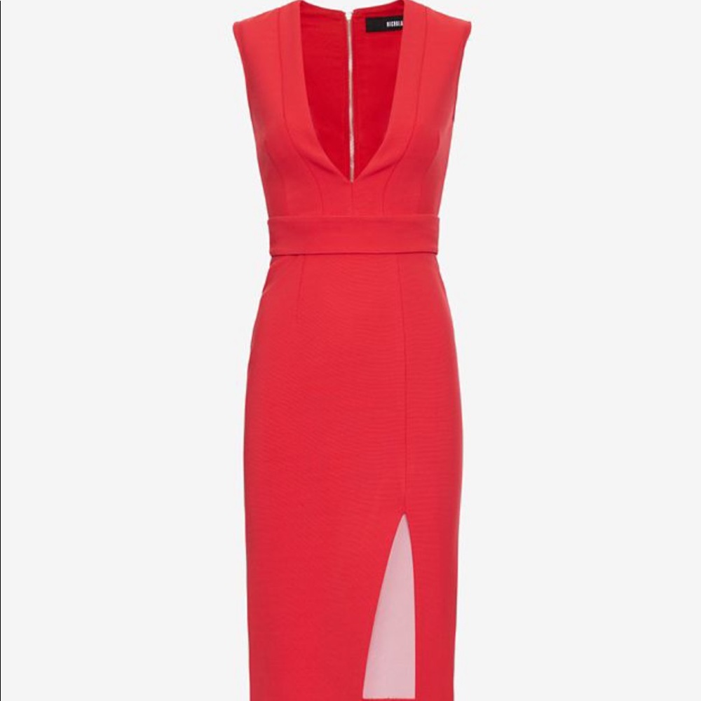 Nicholas Deep V-Neck dress in red